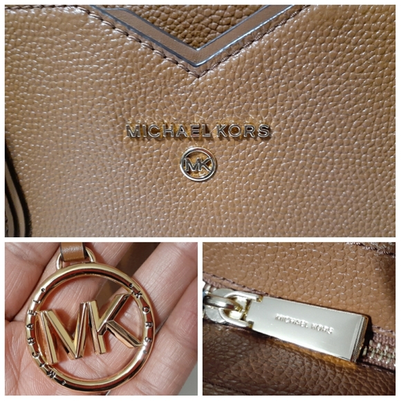 💎NWT Michael Kors Mae Luggage/Cognac Leather Medium Tote - Picture 2 of 16